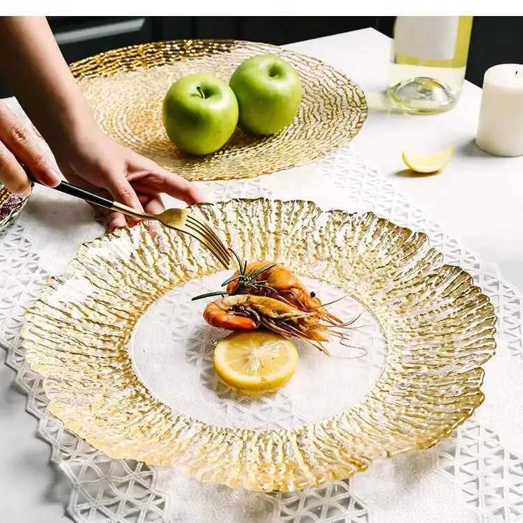 Luxury Nordic Luxury Crystal Fruit Plate Western Food Large Household Tableware Living Ro Tea Table Decoration Crafts Y251129