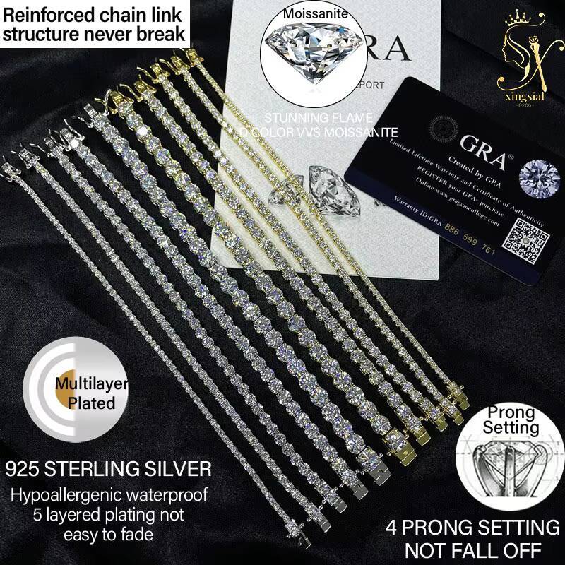 Wholesale Hip Hop Style Fine Jewelry 2mm to 65mm Bangles Ice Out Diamond Tennis Bracelet Cuban Link Chain for Men