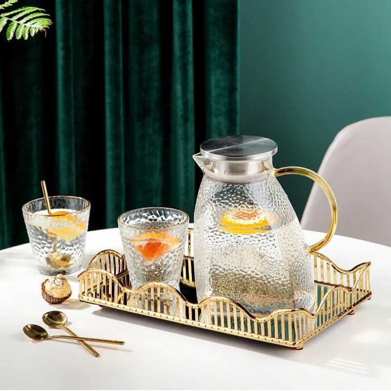 Mirror Glass Plate Golden Metal Storage Tray Home Living Room Luxury Display Plate Decoration Fruit Plate Y251129