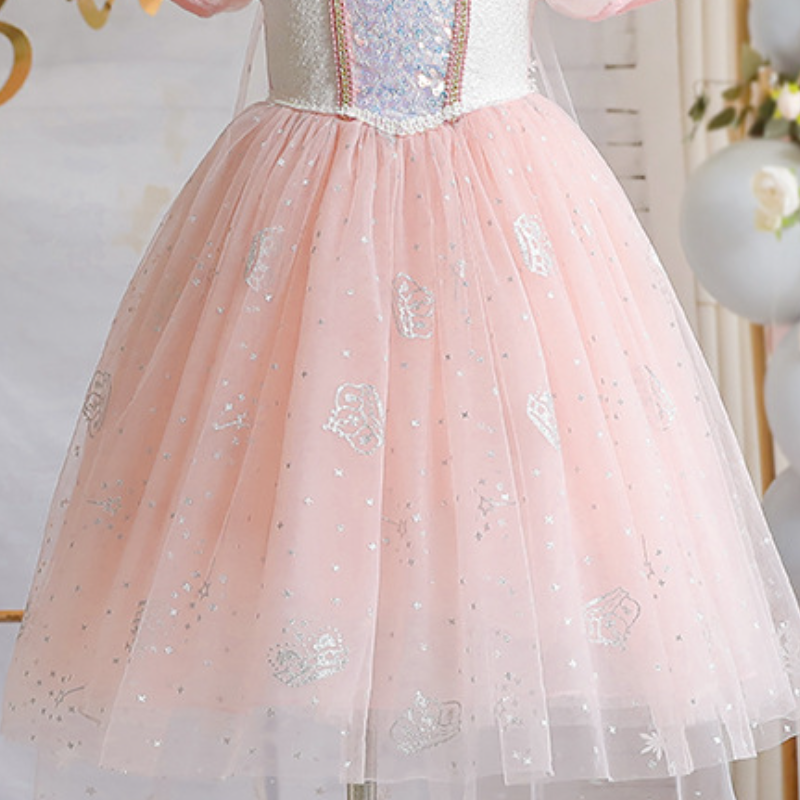 Disney princess dress evening dress birthday A-line skirt children's designer clothing Elsa princess dress baby clothing summer girls' short
