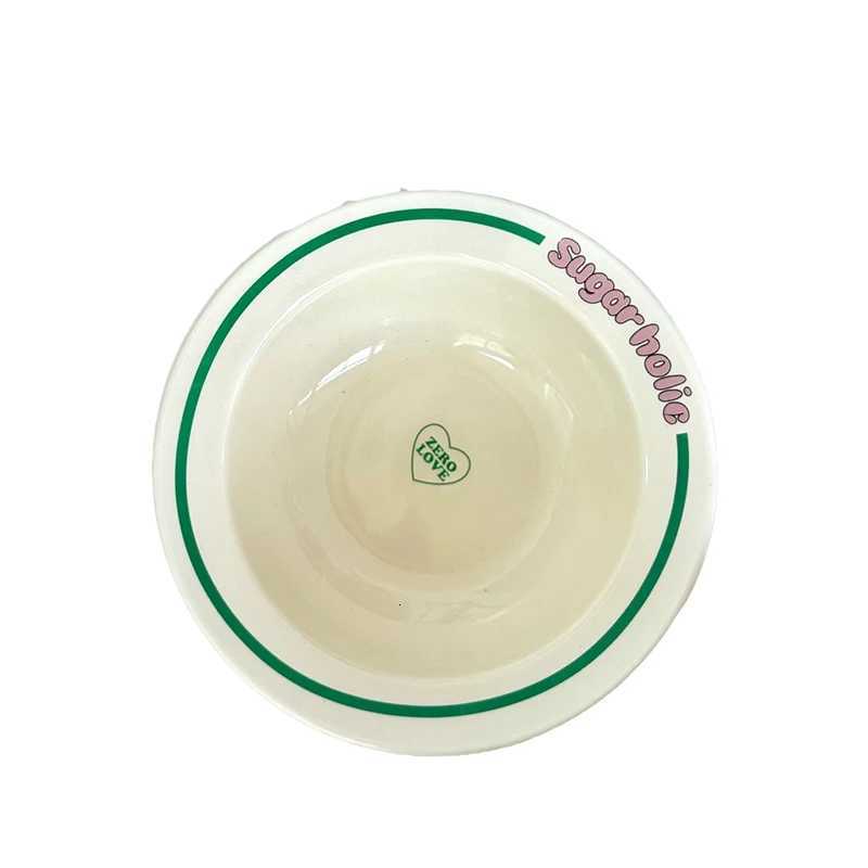 Luxury High Appearance Ceramic Dining Bowl Ins Style Letter Versatile Dessert Round Tableware Korean Household Breakfast Milk Bowls Y251129