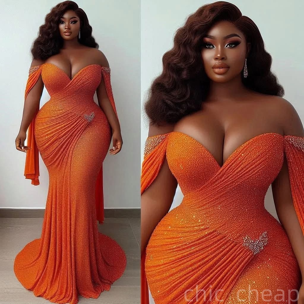 Mermaid Plus Size Prom Dresses 2025 Sequined Sweetheart Beaded Sparkly Evening Formal Party Second Birthday Engagement Gowns Dress For Special Occasio