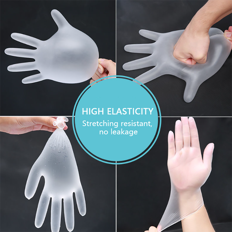 Disposable gloves PVC household protection, transparent labor protection, food grade transparent powder free rubber gloves for catering and kitchen