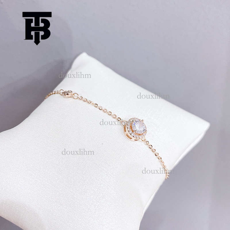 TB BHULAMTE Designer Luxury Single Zirconia Women's Bracelet Korean Fashion New Style Simple Personality Elegant Jewelry Accessories Holiday Gift