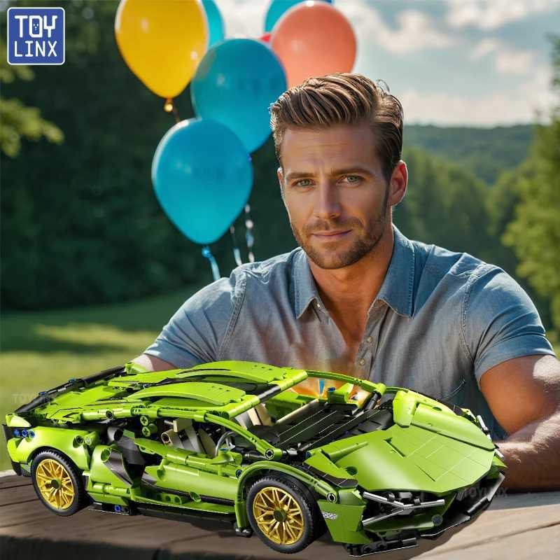 Kbox 3696PCS Supercar Model Building Blocks Toy - Kids Sports Car Blocks Gift for Boys Collectible Building Model J251129