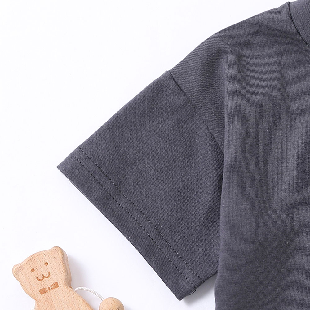 Luxury children's outfit set for summer boys and girls, high-quality sportswear set, solid color short sleeved cotton T-shirt two-piece set, 80cm
