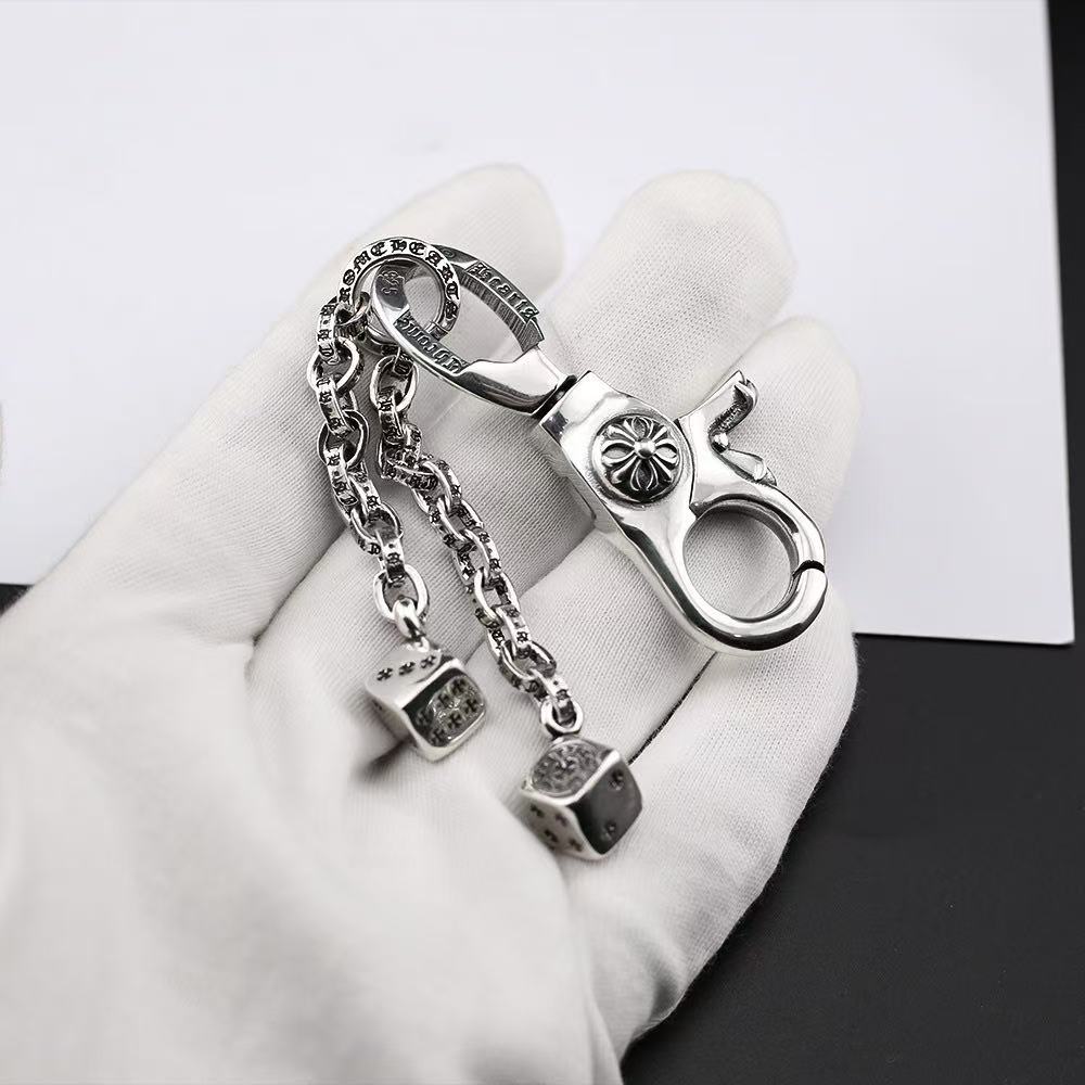 Designer Chrome Cross key Ring luxury key leather Keychain Fashion charm Dice Chain Key Chain Retro Cross Pendant Bag Chain Man Women high-quality Car Key Jewelry Gift