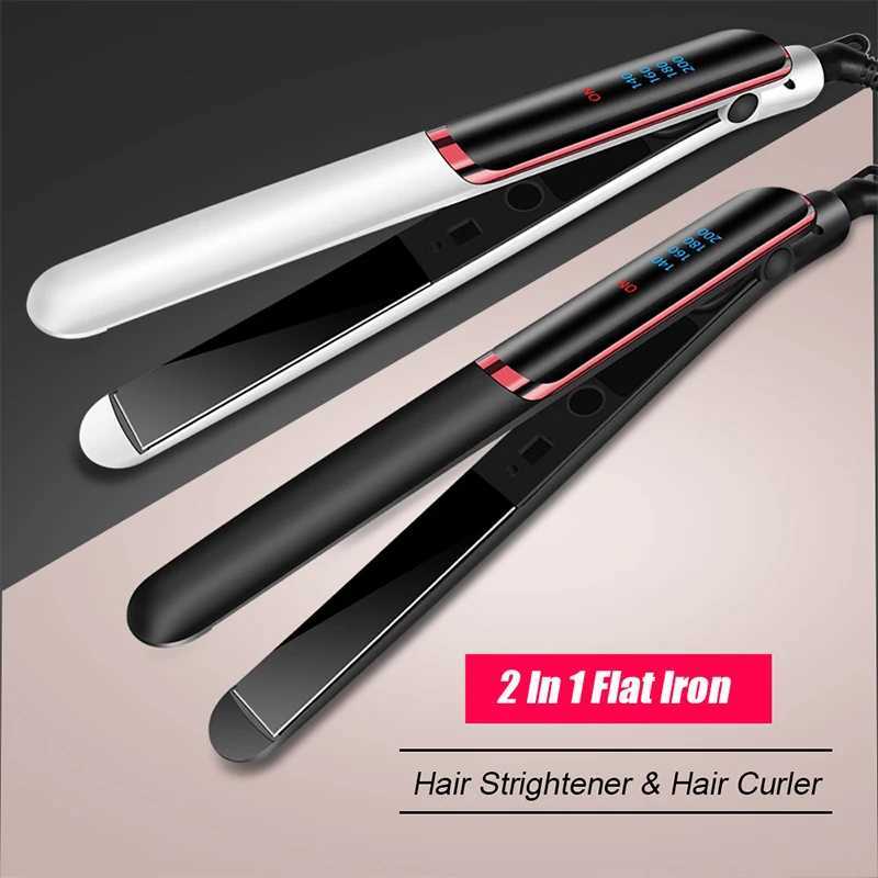 Hair Iron Flat 2-in-1 ceramic coating Hair straightener comb hair Curler beauty care Iron healthy beauty irons flat ironT251129