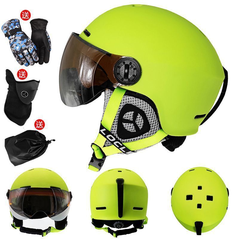 Universal Ski Helmet and Goggles Combo for Adults and Children Men and Women Single and Double Board Ski Helmet with Integrated Goggles