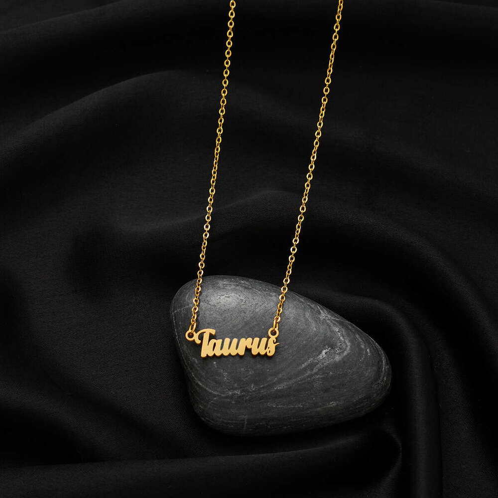 new twee constellation necklace with ins art font niche clavicle chain