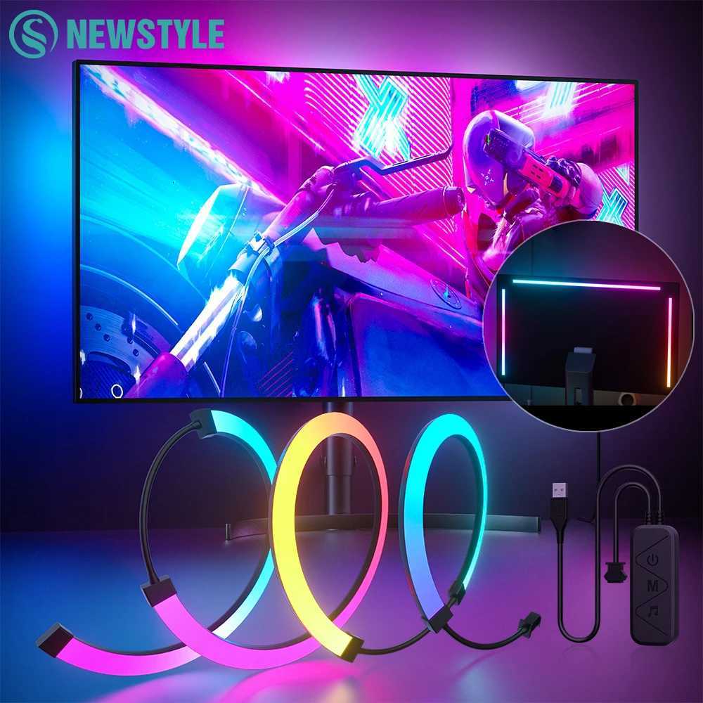 RGB Gaming Lights Strip Monitor Backlight LED Display Sync PC Atmosphere Screen APP Music Synchronization Decor Game Room Party M251129