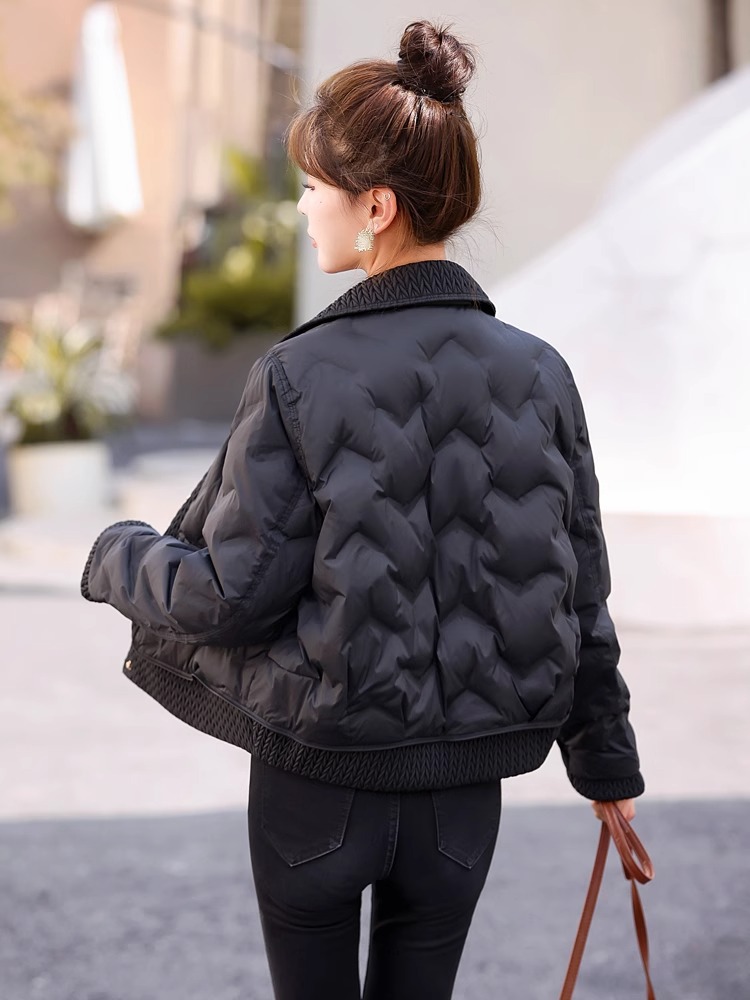 Women Cotton Padded Coats Autumn Winter Lightweight Fashion Turn down Collar Quilted Jacket Outerwear Female Warm Overcoats R251129