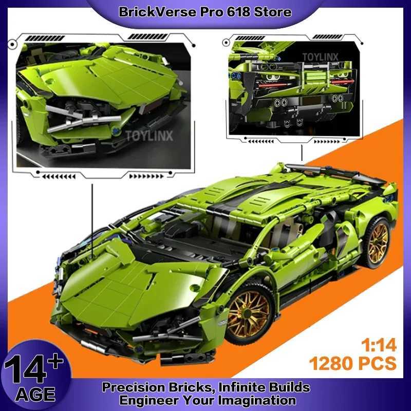 Kbox 3696PCS Supercar Model Building Blocks Toy - Kids Sports Car Blocks Gift for Boys Collectible Building Model J251129