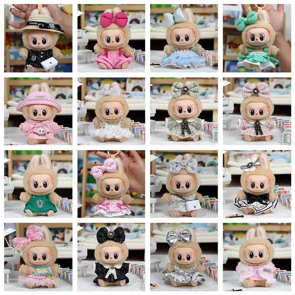 17cm mini plush doll clothing accessory suitable for Korean Kpop Exo Labubu idol butterfly princess dress clothing gift X2504292