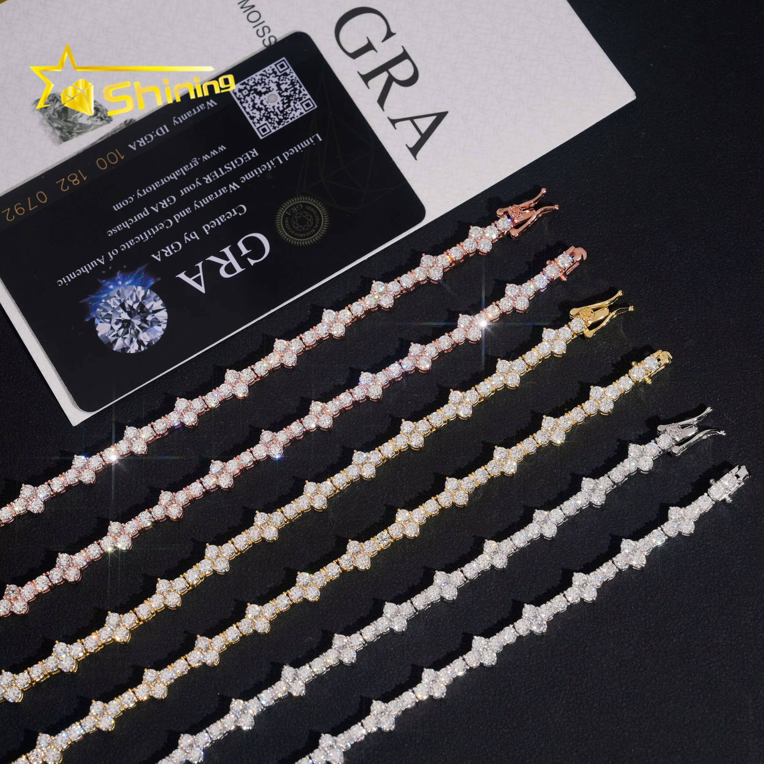 Hot Selling 18K Gold Plated Necklace 3mm 925 Silver Corss Moissanite Tennis Chain GRA Certificated Custom Chains for Men Women