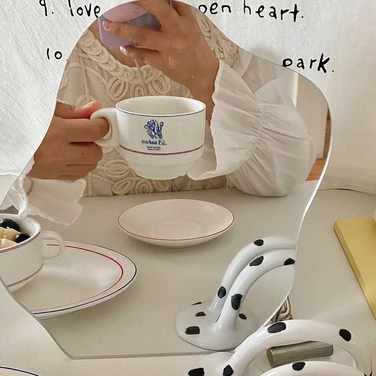 Luxury Ins Style Flower Pattern Set Cup Saucer Simple Restaurant Coffee Ceramic Cup High Quality Daily Household Latte Milk Pot Y251129