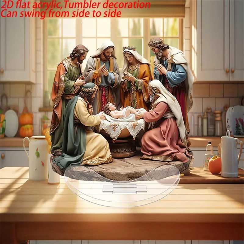 Jesus Figurine Catholic Nativity Scene/God Jesus Table Sign Religious Indoor Decoration for He H251129