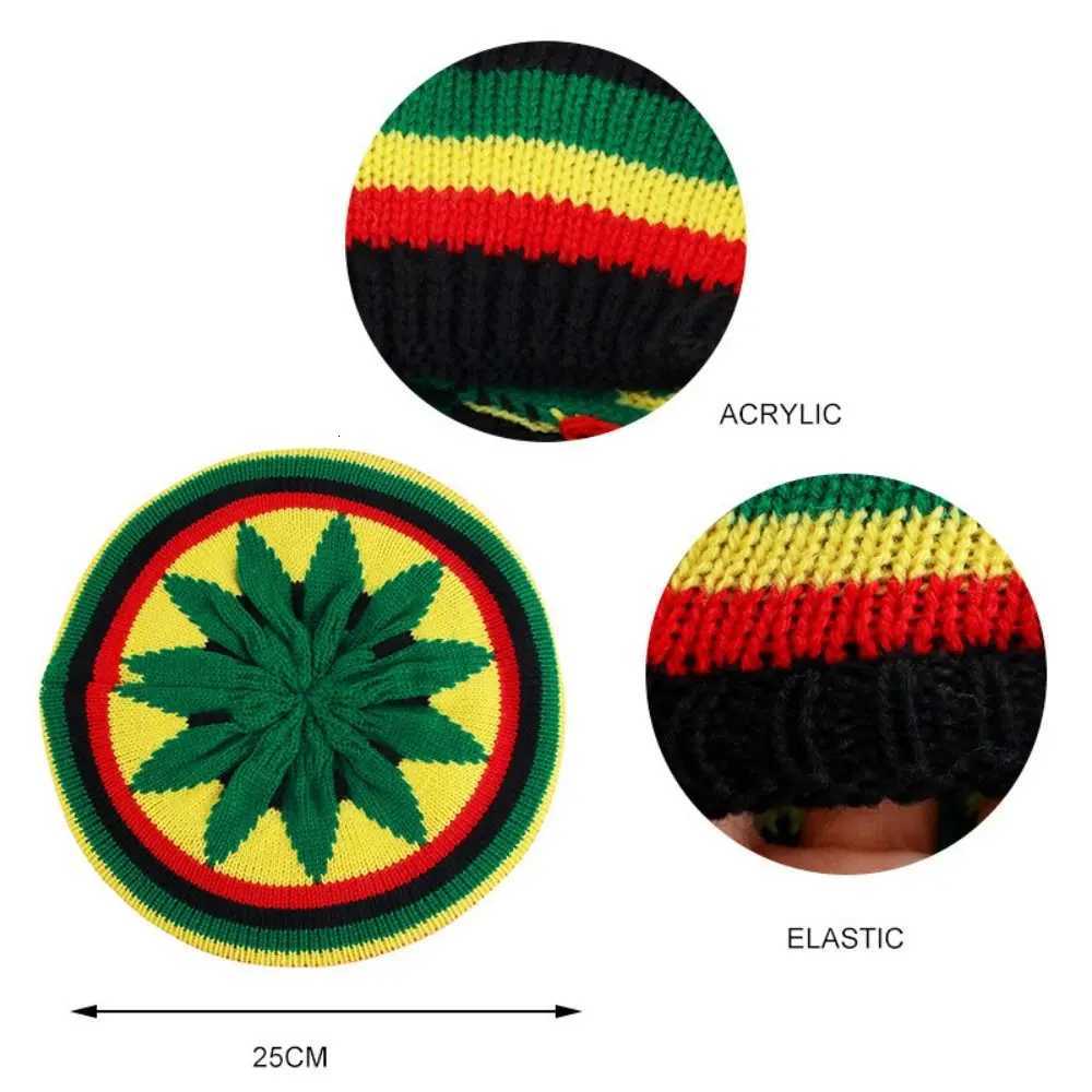 New Jamaican Reggae Loose Knitted Beanie Warm Wool Knitted Rainbow Hat Soft Skullcap Beanies CapXJ251129