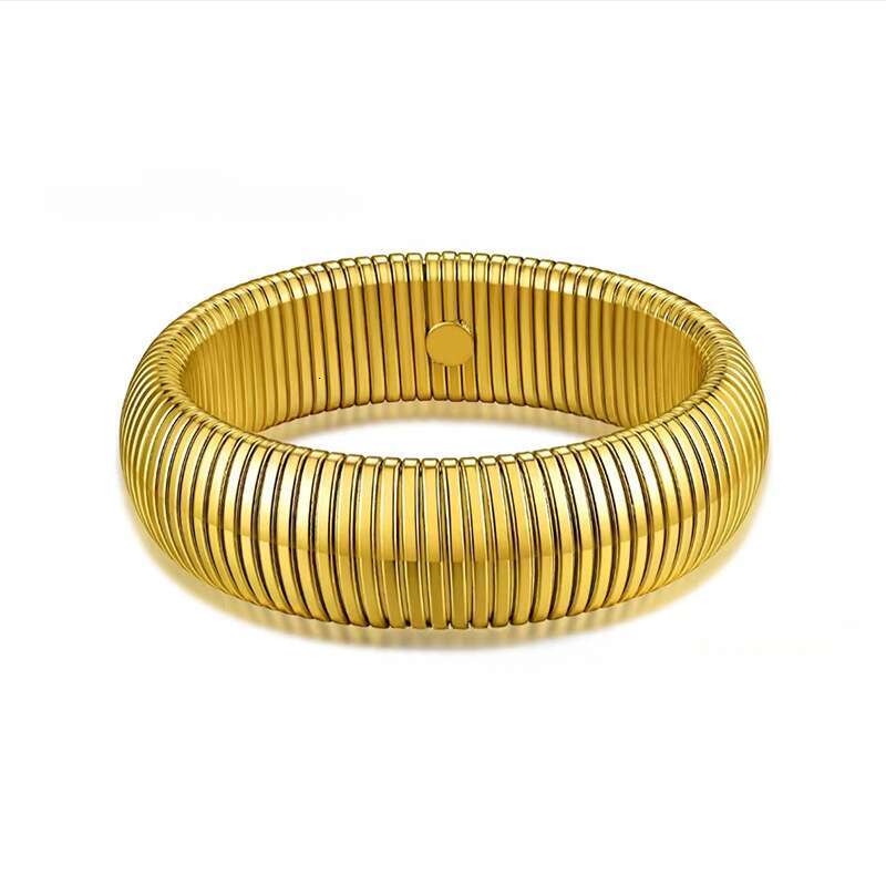 Exaggerated Elastic Thread Multi specification Jewelry Set Necklace Titanium Steel Circle Bracelet