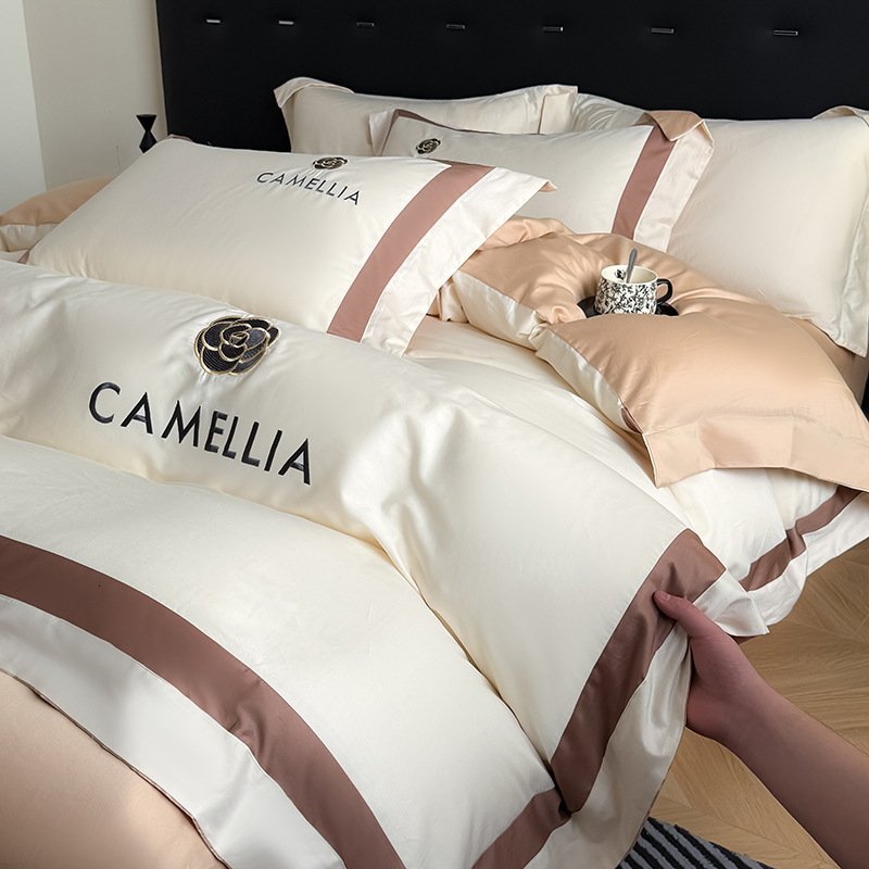 Luxury High-End Long-Staple Bedding Set 2025 New 100% Pure Cotton Embroidered Duvet Cover for Double Bed 3 ddmydog