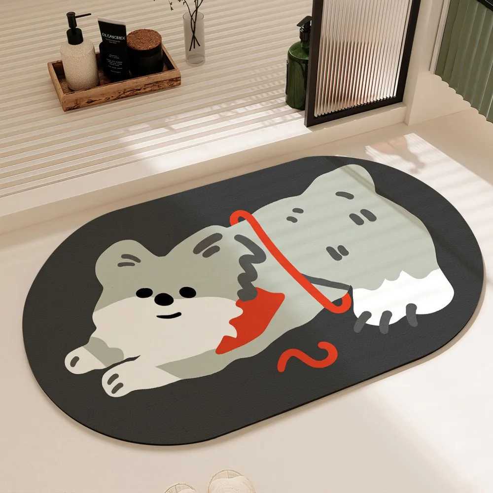 VIKAMA Absorbent Anti-Slip Bathro Mat Diatoeous Earth Quick-Dry Rug Toilet Entrance He Foot Mat H251129