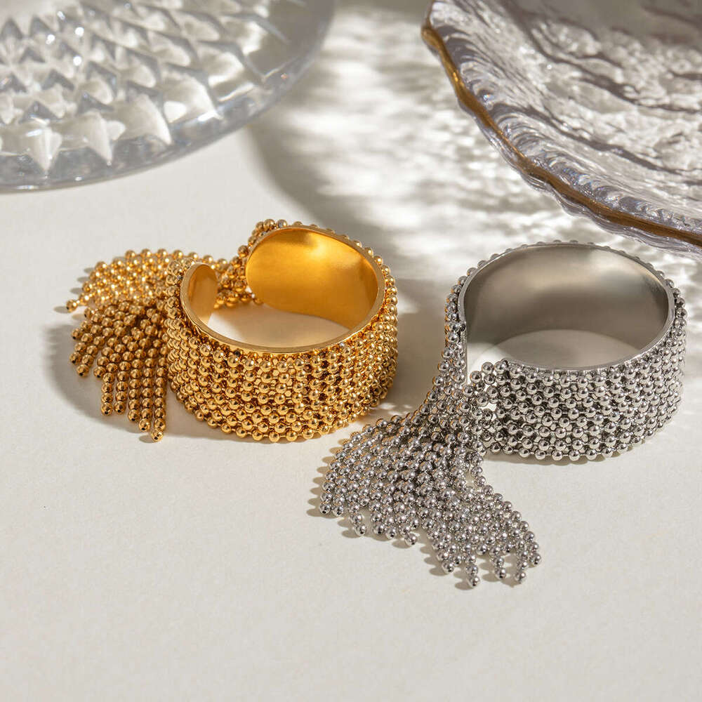 wanxing stainless bead tassel with highend feel ins ring titanium steel jewelry rings for women