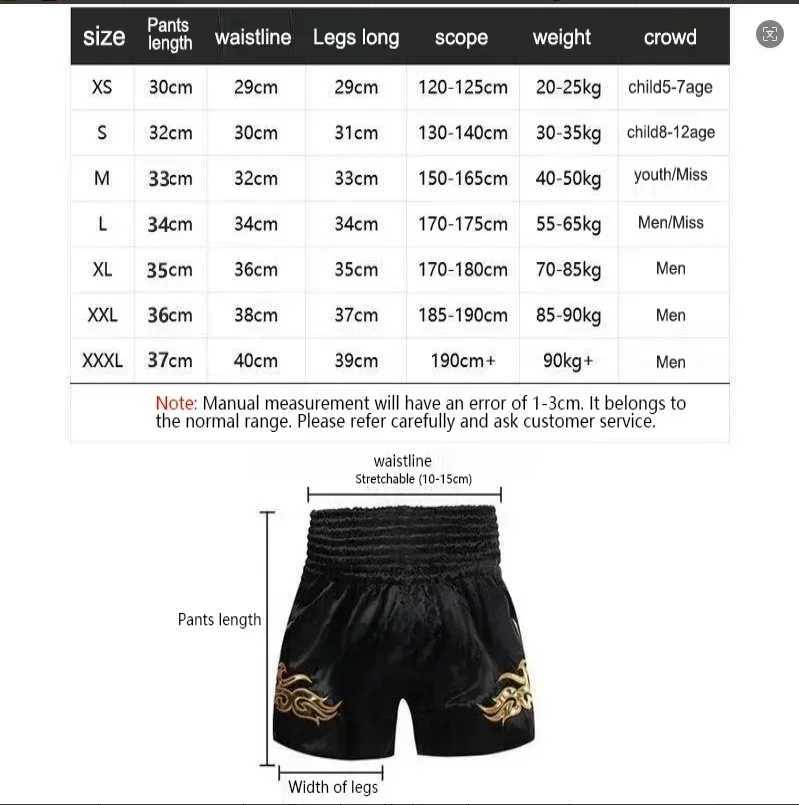 New Muay Thai Pants Boxing Shorts Mens 3D Printed Combat Taekwondo Training Pants and Martial Arts Mixed Combat Clothing M251129