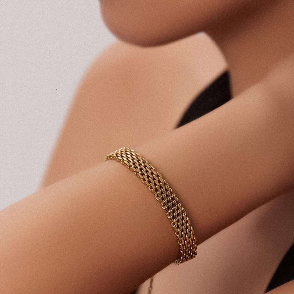 trendy metal coarse open titanium steel bracelet womens clavicle weaving snake bone chain jewelry simple and fashionable