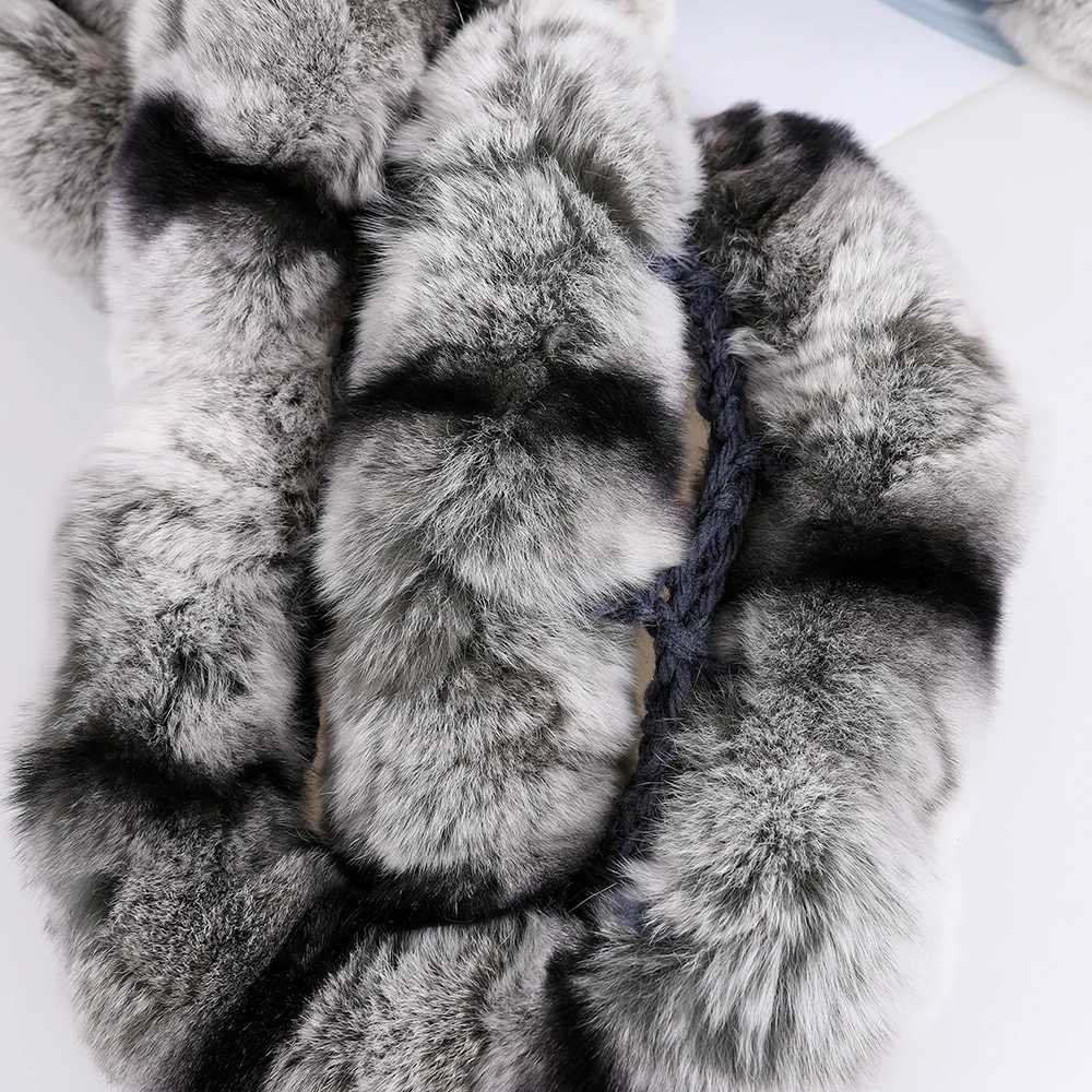 Genuine Womens Winter Warm Soft Real Rex Rabbit Fur Hand Sew Scarf Girls Scarves Wraps Fashion Neck Warmer Shawl ScarfsJ251129