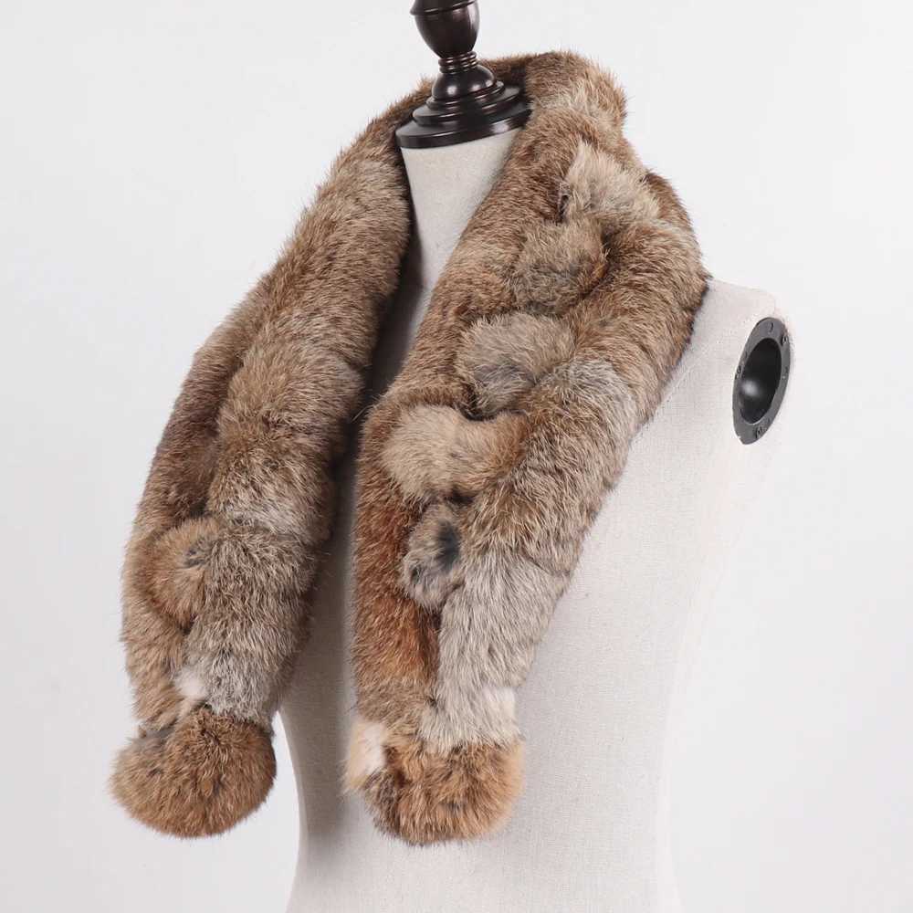 New Brand Lady 100 Natural Rabbit Fur Scarf Women Winter Thick Warm Real Fur Neckerchief Russia Female Outdoor Fur ScarvesJ251129