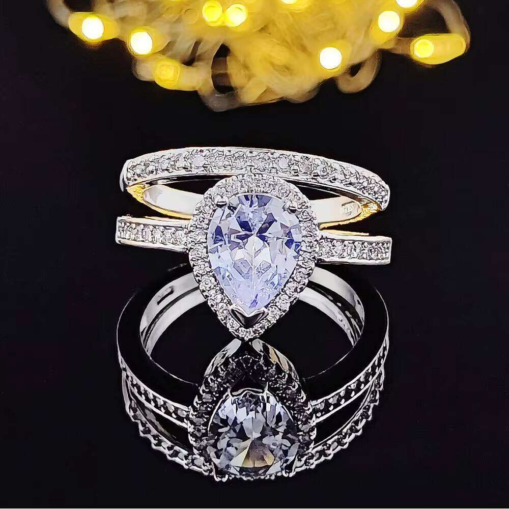 Luxury High-End European and American Boutique Women's Round Geometric Ring R4428 Cross-Border E-commerce Combination Free delivery