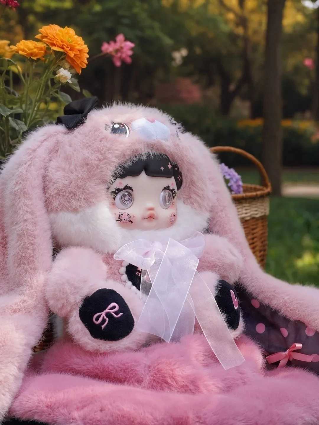 Nommi 400% V2 blind box cute rabbit vinyl plush doll detachable mushroom hat room decoration sleep toy girl birthday gift X2504291