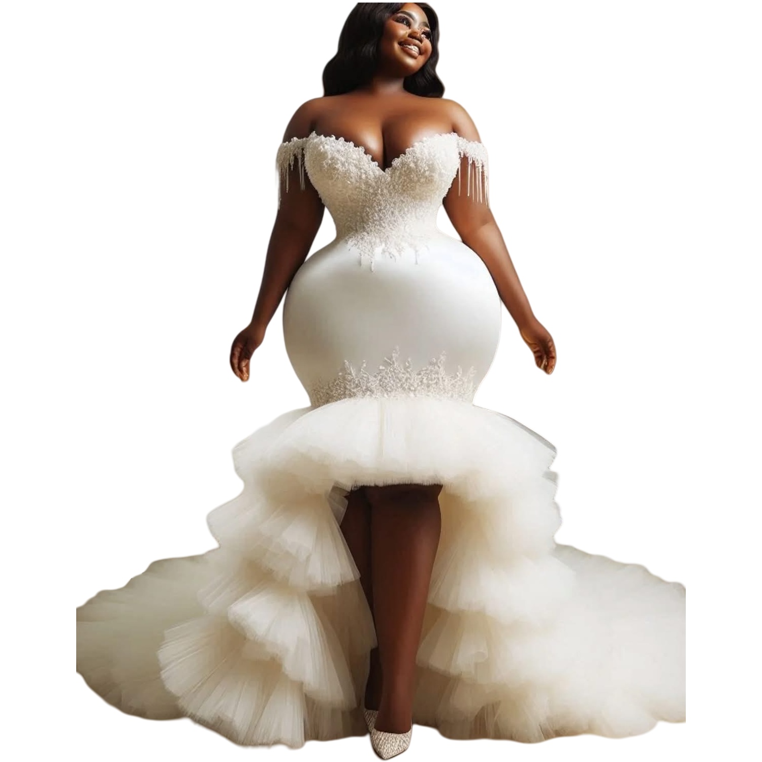 2025 Oversize Aso Ebi Plus Size Ivory Wedding Dress Lace Beaded Sweetheart Tulle Vintage Bridal Gowns Dresses ZJ065