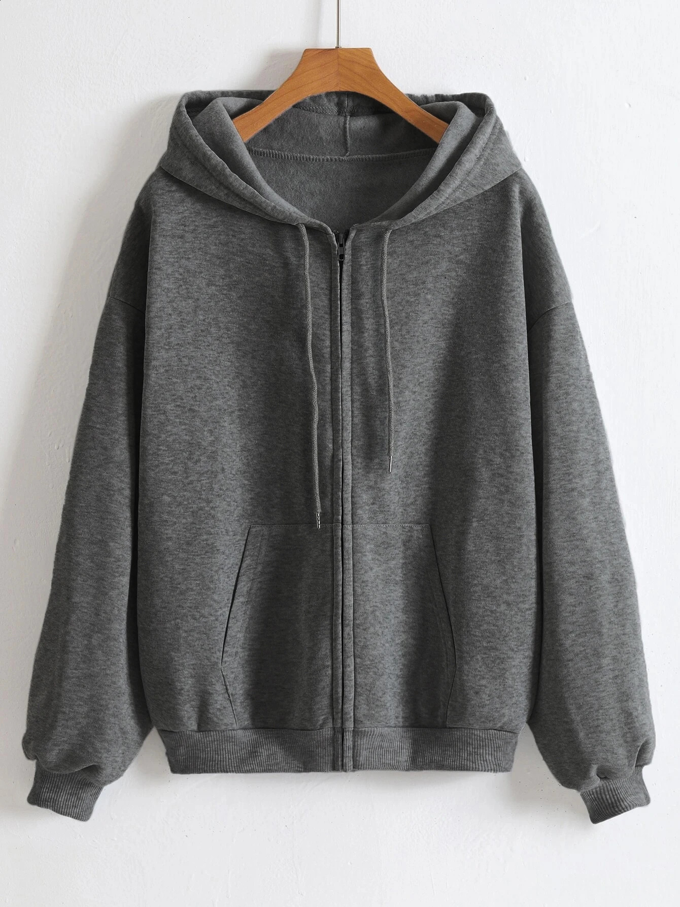 Womens wool zipper hooded running sweatshirt fashionable womens classic casual zipper jacket Y2k hip-hop streetwear 250422