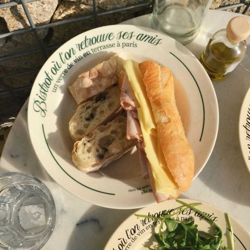 Luxury French Retro Pasta DishMinority Design Premium Breakfast Plate Ritual Tableware Ceramic Western Dining Plate Y251129