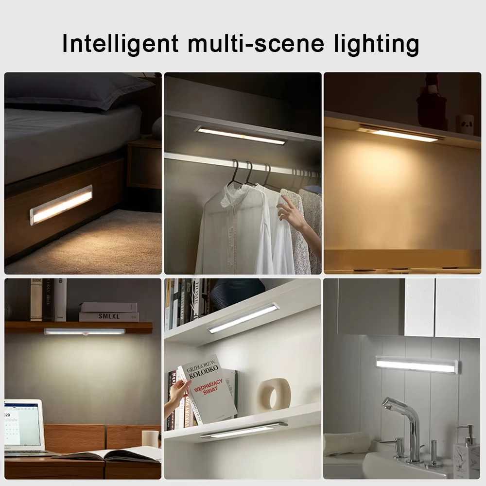 10 LEDs PIR Motion Sensor Wireless LED Night Lights LED Under Cabinet Light For Staircase Closet Aisle Decorative Night Lamp M251129