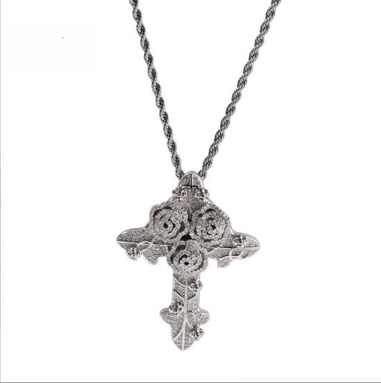 Hip Hop Jewelry Iced Out Cross For Cuban Link Chain Sier Moissanite Dia Charm Pendant Ddmymaster