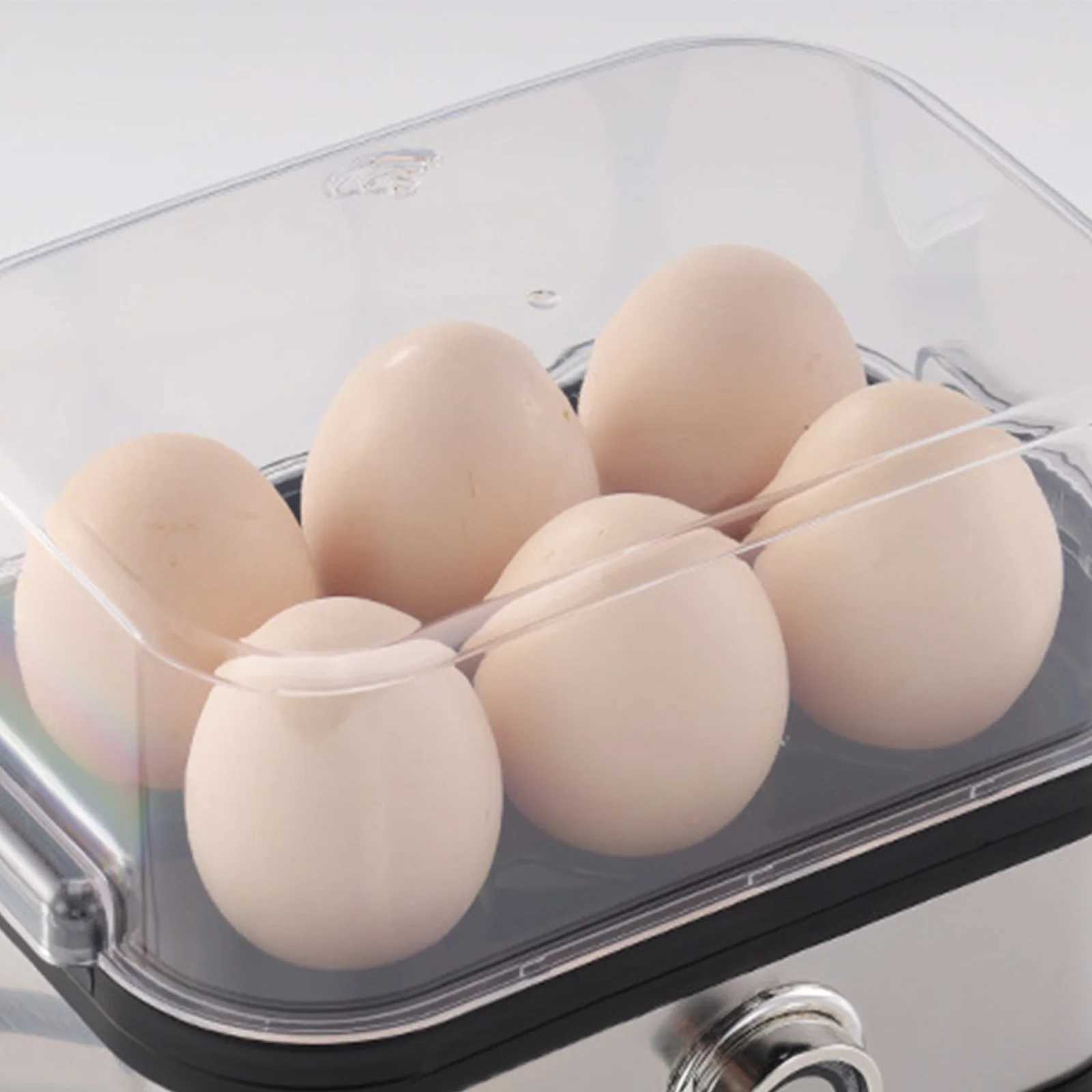 Electric Egg Cooker with Auto Shut-Off Vegetable Steamer 6-Egg Capacity Egg Steamer for Home Kitchen C251129