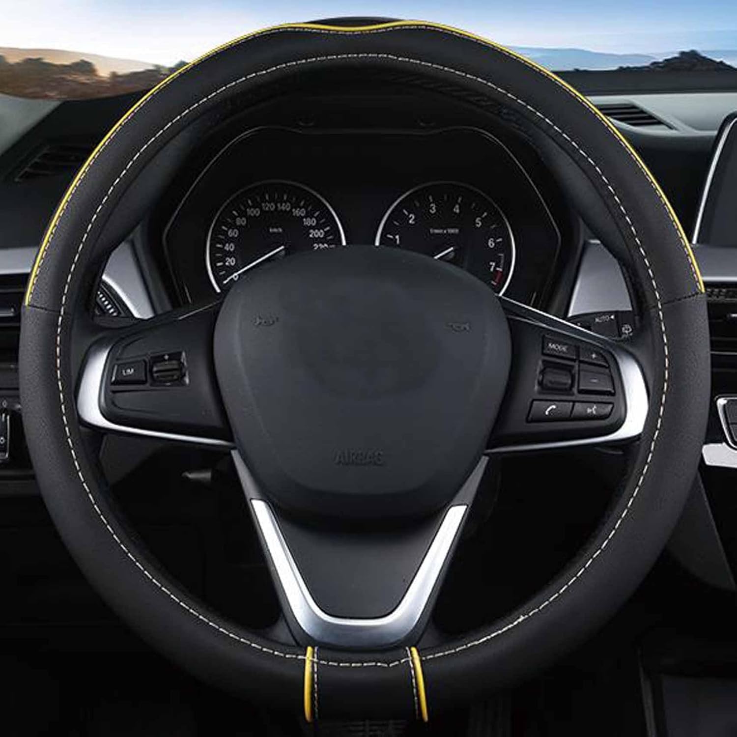 Soft Faux Leather Universal Steering Wheel Cover 38cm Car Styling Sport Auto Steering-wheel Covers Anti-slip Automotive Accessorie