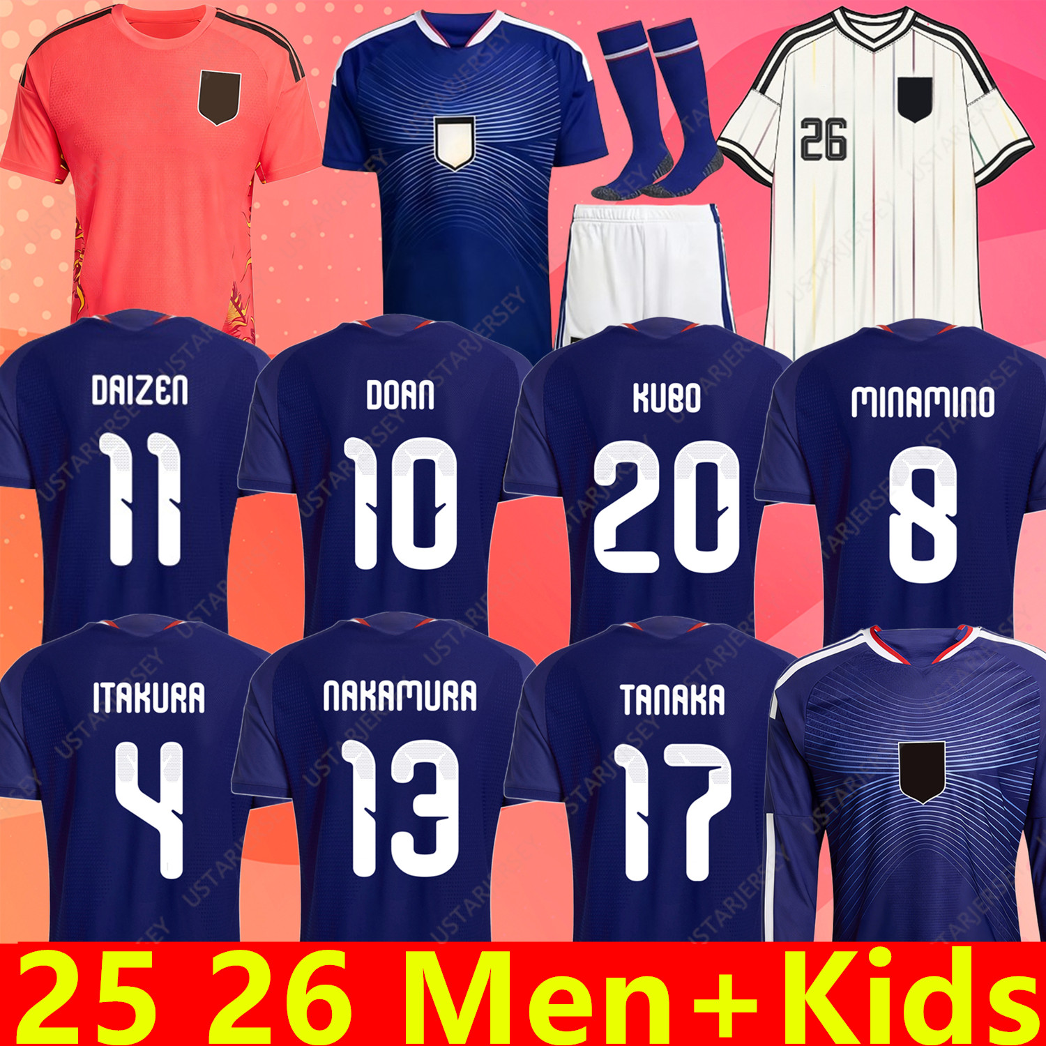 Japan jersey 25 26 World Cup Soccer Jersey KUBO DOAN MINAMINO DAIZEN TSUBASA KAMADA TAKAI TANAKA ITAKURA NAKAMURA AYASE MORITA Football Shirt for Fans player version