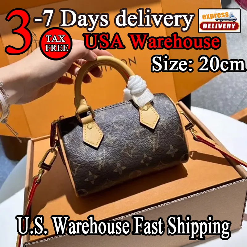 Top designer mini nano shoulder bag 16cm 20cm 25cm shoulder bag female leather denim messenger bag luxury brand embossed handbag purse brown flower handbag