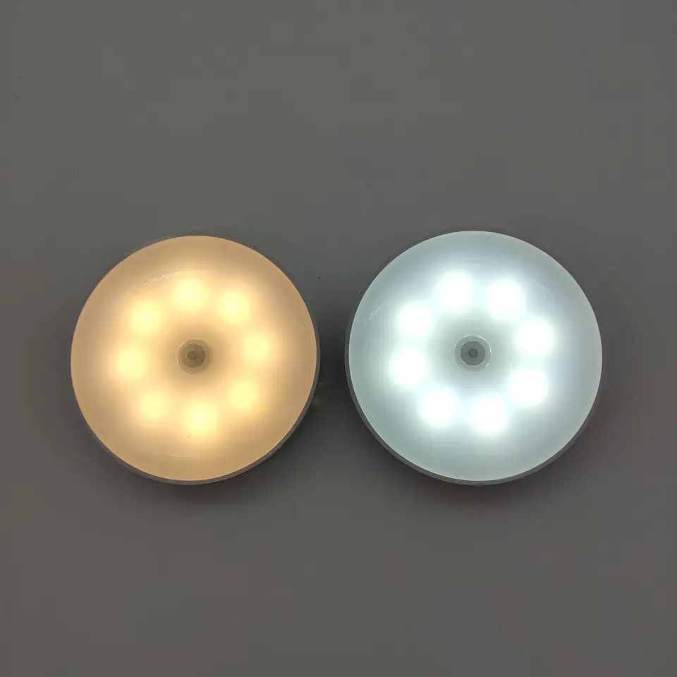 LED Smart Human Body Sensor Night Lamp Emergency Automatic Lighting USB Charging Wireless Magnetic Suction Use Night Light