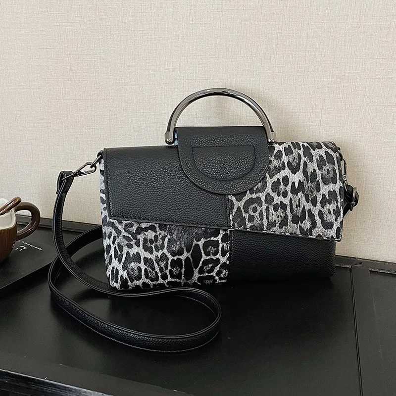 Womens Leopard Print Bag 2025 Autumn - Fashion High-Quality Light Luxury Splicing Contrast Commuter Shoulder/Messenger Tote K251128