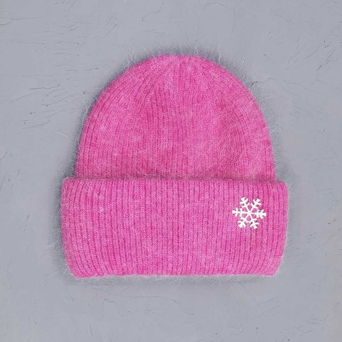 Hot Selling Winter Hat Real Rabbit Fur Winter Hats For Women Snowflake Warm Beanie cold Hats Women Solid Adult Cover Head CapXJ251129