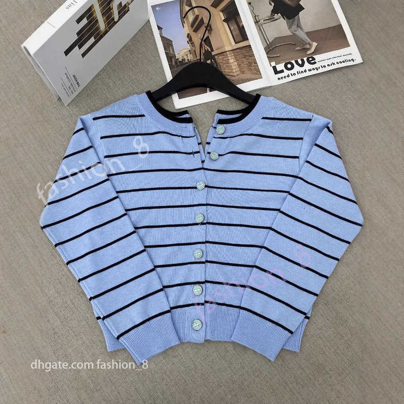 Luxury designer Women's Jackets mirror quality womens coats 25 new double-sided striped button knitted wool cardigan jacket for women