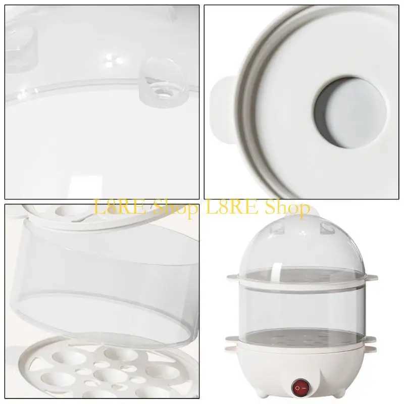 L8RE Eggs Cooking Appliance Double Layer 14 Eggs Tray Steam Dumplings Omelets Poacher Dishwasher Safe Electric Eggs Cooker C251129