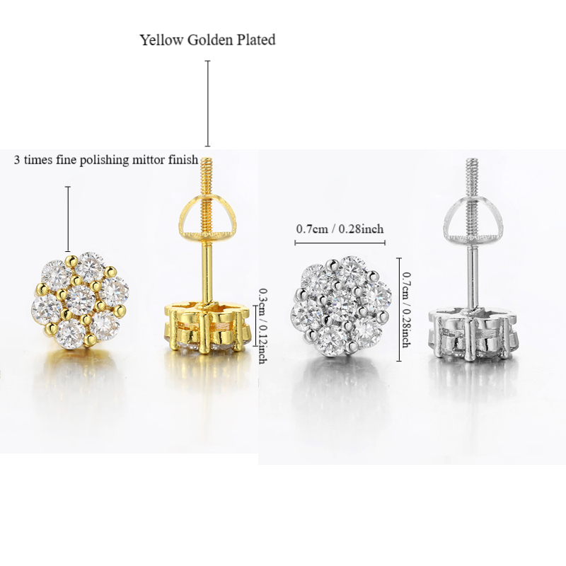 Fashion High-end Electroplating CZ with Copper Men And Women HipHoP Earrrings Elegant Earrings