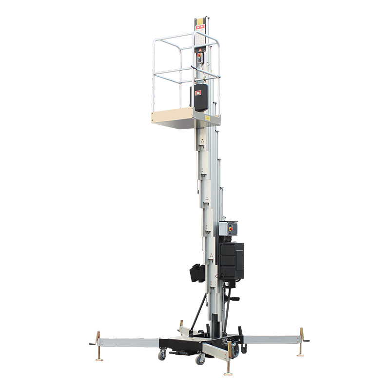 4m 8m 10m 12m 14m 16m Manual Hydraulic Aluminum Double Masts Vertical Lift Aerial Working Platforms for Sale