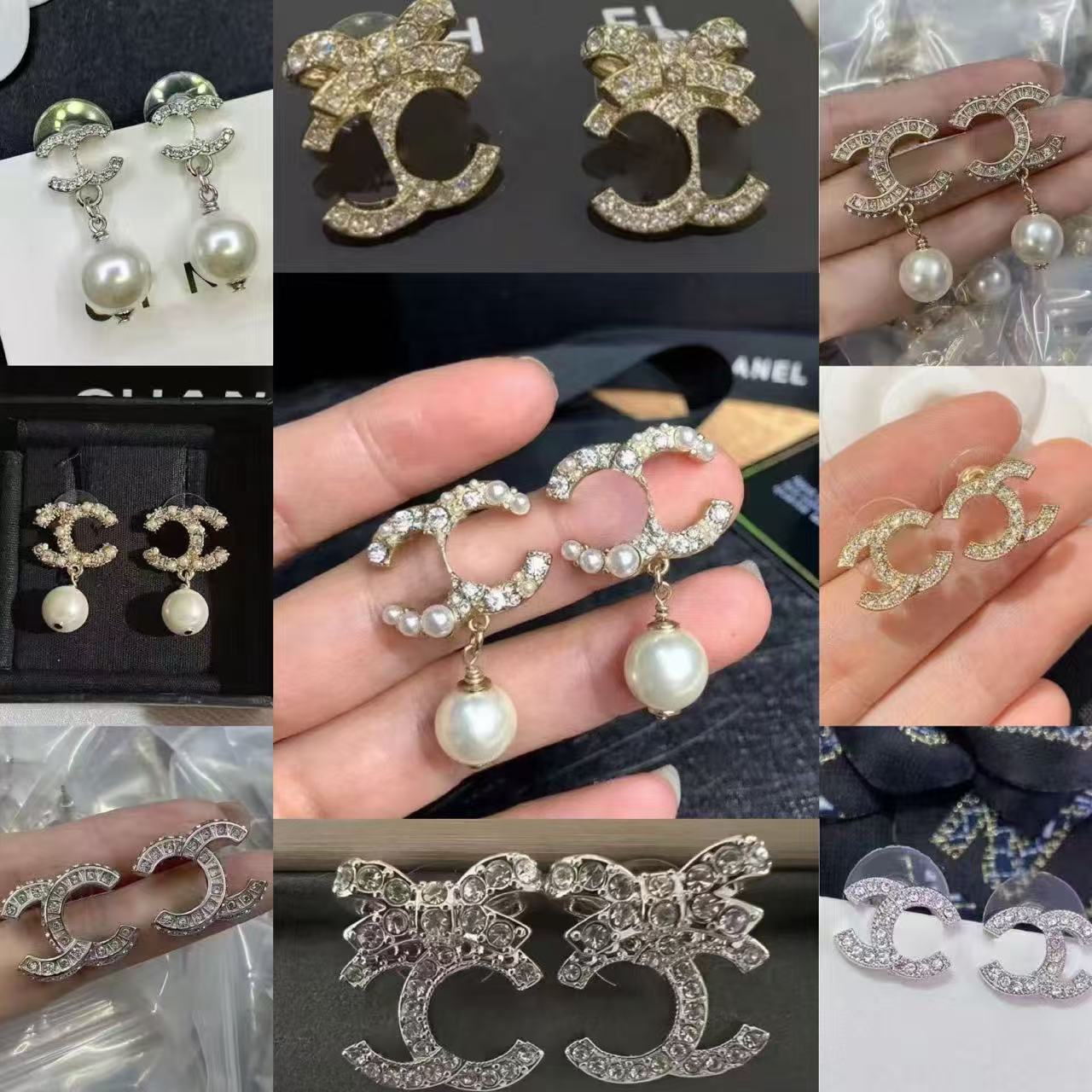 earrings designer designer earrings earrings luxury Designer smile famous women's round diamond crystal pearl earrings Fashion1028