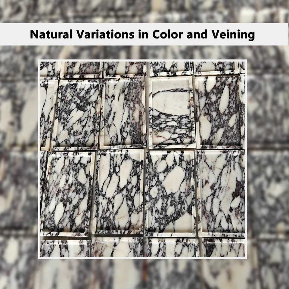 Natural Marble Vanity Tray 10x6 Genuine Calacatta Viola Marble Stone Tray for Bathroom/Kitchen/Dresser Y251129